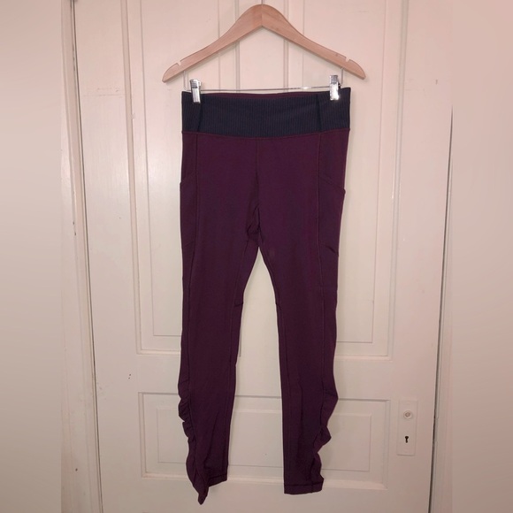 Lululemon Speed Tight Cozy Plum / Hyper Stripe Plum - Picture 1 of 6